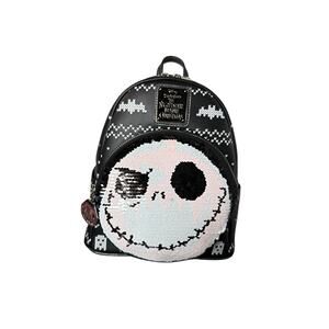 LOUNGEFLY NBC JACK FACE REVERSIBLE SEQUIN Backpack NWT